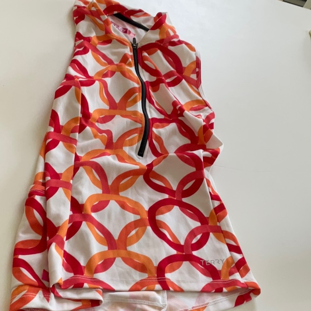 Terry Cycling Top, Orange/Red/White, S